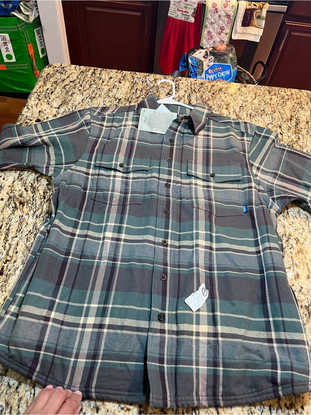 Kavu Men's Casual Plaid Button-Up Shirt - Green/Gray